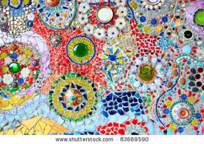 stock photo : Colorful glass mosaic art and abstract wall background
