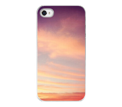 Iphone case - pink sky Iphone 4 and 4s cover - dramatic sky - girly phone case accessory - hard iphone cover - cell phone hard case