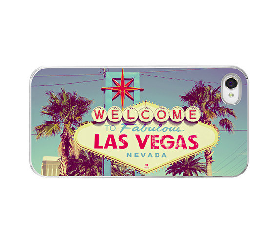 Vegas Iphone case - Las Vegas Iphone cover for Iphone 4 and 4s - welcome to fabulous las vegas - dreamy iphone accessory