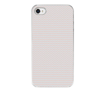 Chevron Iphone case - Iphone 4 and 4s cover - grey and pink baby chevron pattern phone cover - girly cell phone accessory - hard phone case