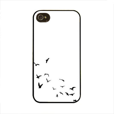 iPhone 4 / 4s Hard Case Cover - Birds in Flight - White