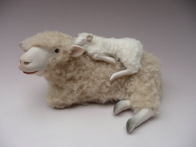 Polish Sheep, Merino with Sleeping Lamb