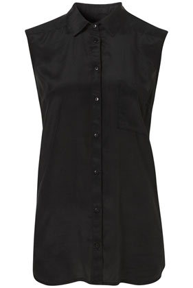 Sleeveless Silk Shirt