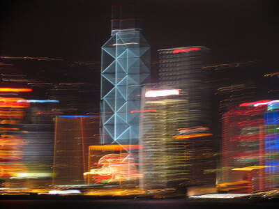 模糊的都市夜景 hk