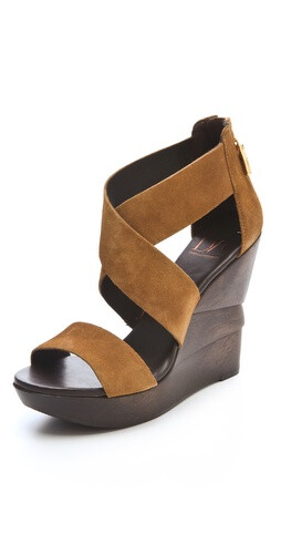 Diane von Furstenberg Opal Suede Crisscross Wedge Sandals