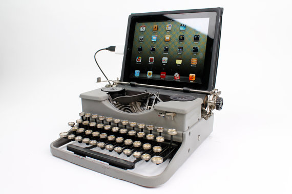 USB Typewriter Computer Keyboard -- Grey Royal Portable / 699 USD -0-