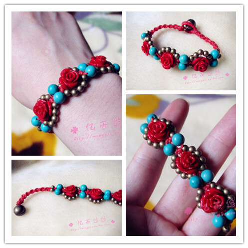 三朵玫瑰花手链http://item.taobao.com/item.htm?id=14662566877&