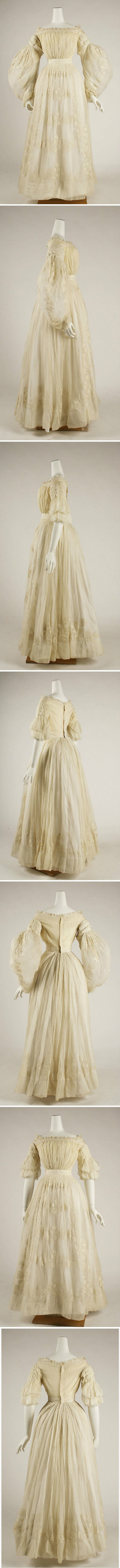 1837年法国纯棉结婚礼服