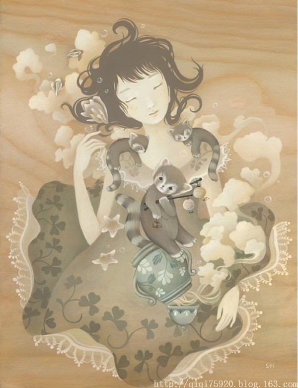 韩裔美国艺术家Amy Sol插画木板上的童话故事 - vincent - My Postmodern Life