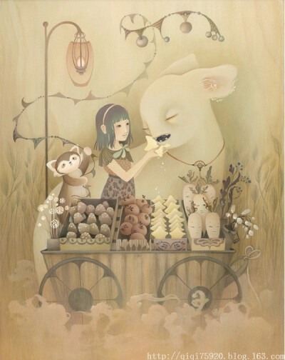 韩裔美国艺术家Amy Sol插画木板上的童话故事 - vincent - My Postmodern Life