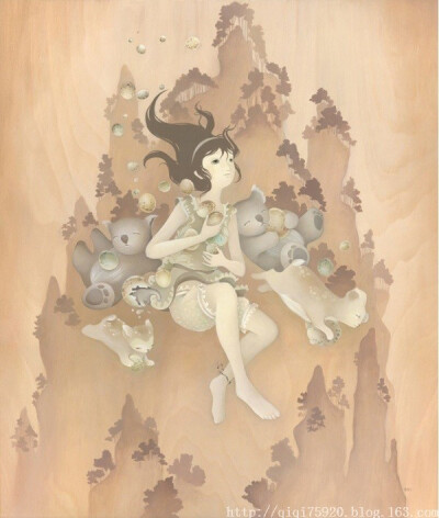 韩裔美国艺术家Amy Sol插画木板上的童话故事 - vincent - My Postmodern Life