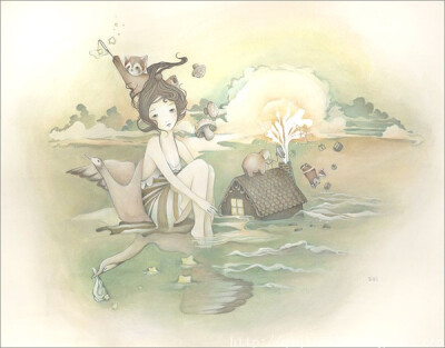 韩裔美国艺术家Amy Sol插画木板上的童话故事 - vincent - My Postmodern Life