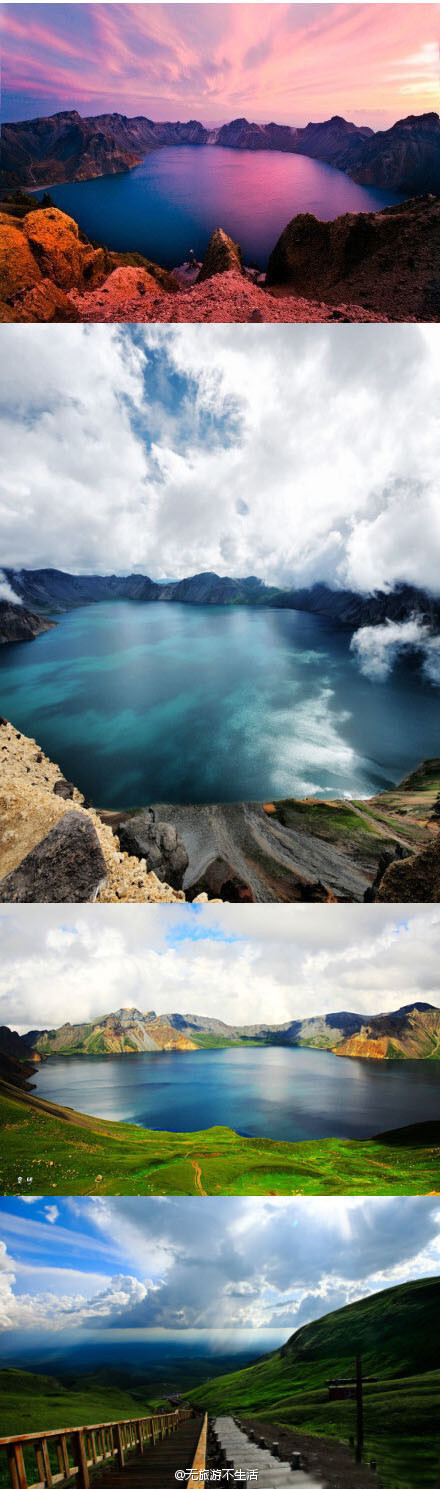 【五月最佳旅行地之吉林长白山】五月初，山上还有雪，天池或在冰封中。如果五月末之后去，满山遍野的杜鹃花盛开，又是另一番绝美。找一个爱的人，到长白山看天池和雪峰，一起长相守、到白头。