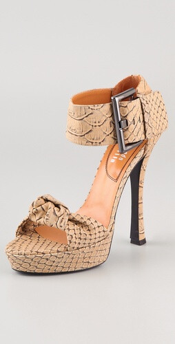 Edmundo Castillo Eva Printed Python Sandals