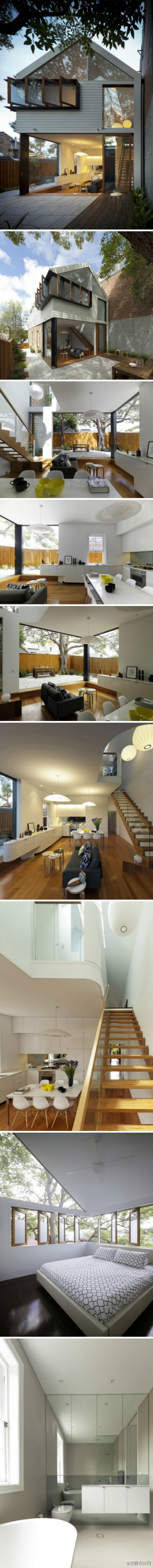 本套别墅名为Elliott Ripper House完成于2011年，建筑面积1703平方英尺，坐落在澳大利亚新南威尔士州，悉尼郊区的罗泽尔。建筑是由悉尼设计机构Christopher Polly Architect完成。