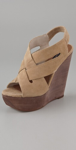 Steven Banndo Suede Wedge Sandals