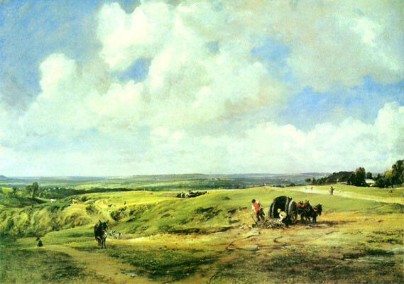 现实主义 英国 约翰·康斯特布尔 John Constable 《汉普斯特荒野》Hampstead Heath 剑桥菲茨威廉美术馆 Cambridge，Fitzwilliam Museum