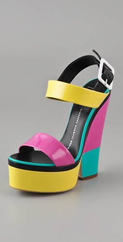 Giuseppe Zanotti Patent Colorblock Sandals