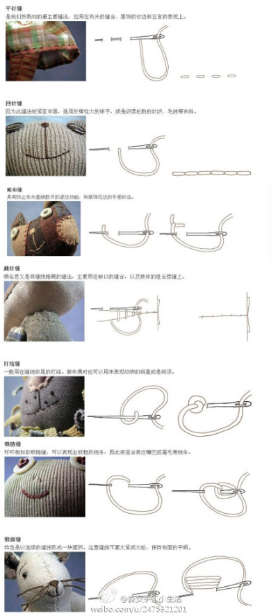 制作娃娃时各种线的教程