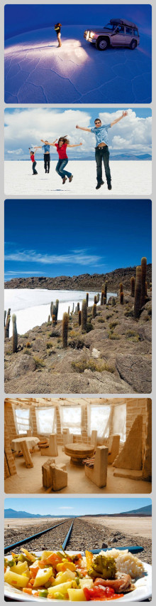 玻利维亚乌尤尼盐沼，世界最大的盐湖。每年夏季，湖水干涸，留下一层以盐为主的矿物硬壳，中部达6米厚，人们可以驾车穿越湖面。每年冬季，它被雨水注满，形成一个浅湖。在雨后，湖面像镜子一样，反射着好似不是地球…