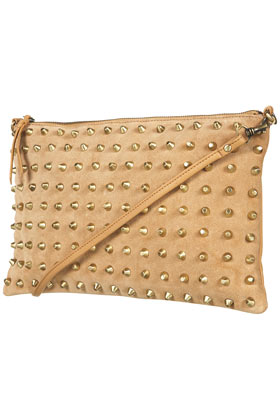 Studded Suede Clutch