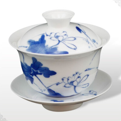 淘瓷缘★景德镇手绘青花瓷器茶具盖碗品茗【感恩中国】普洱铁观音