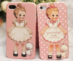 可爱的粉色iphone4s 娃娃 磨砂 外壳