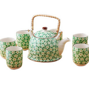 景德镇陶瓷器 提梁茶具套装 7头大提梁 茶杯茶壶