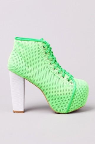 Jeffrey Campbell Lita Mesh in Neon Green White