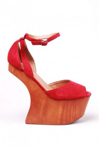 Jeffrey Campbell STR8UP in Dark Red