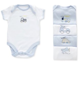 英国代购正品 Mothercare新生儿V6096 纯棉连体衣爬服哈衣5件套