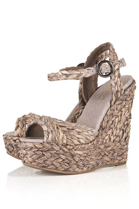 WEAVER Raffia Platform Wedges