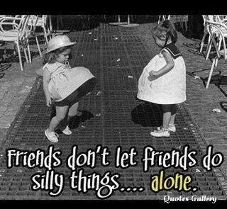 Friends don't let friends do silly theings .....alone~