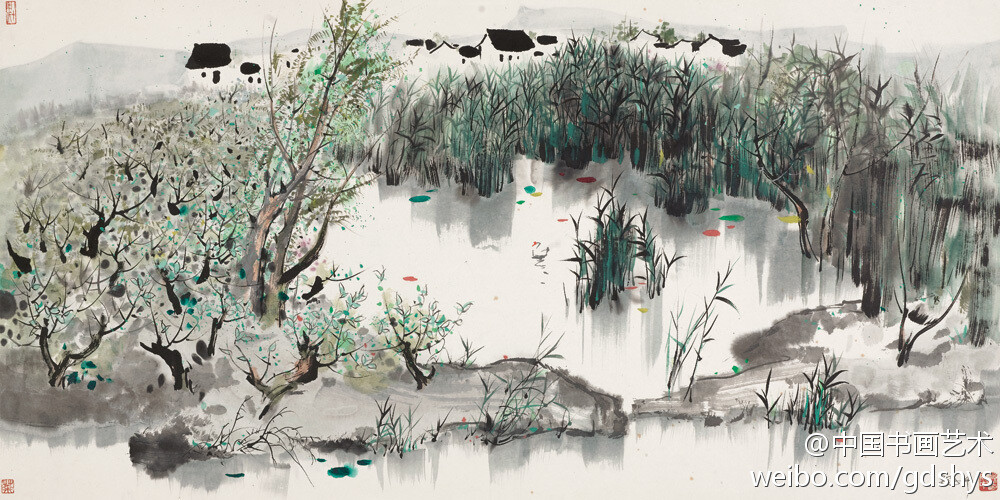 吴冠中 作品 《故乡苇塘》 - 高清图片，堆糖，美图壁纸兴趣社区