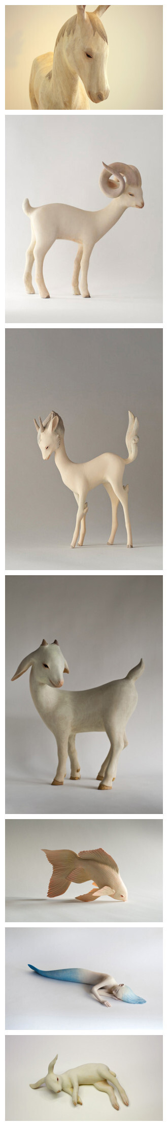 栩栩如生的人鱼、小鹿和独角兽——来自日本雕塑家Yoshimasa Tsuchiya