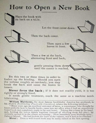 Yes, I know most of you just grab the book and open the cover, but this is about respect, people! Follow protocol, and your reading experience will be technically enjoyable.