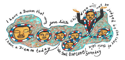 Dr. Martin Luther King Day 2012 by Faith Ringgold Jan 16, 2012 位置: United States 標記: National Holiday, quote, civil rights, Guest Artist, Birthday, History