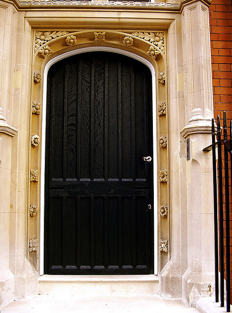 Terracotta decorated Victorian door frame