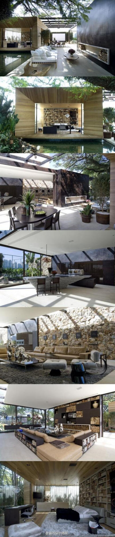 ：#我爱我家# 建筑师Fernanda Marques，创建了一座真正与大自然融为一体的房屋 。设计了名为Loft 24-7的开放式住宅。在这住宅里，不管是客厅、餐厅还是卧室、书房都没有用墙壁完全阻隔 ，而是大胆的彼此敞开——甚至…