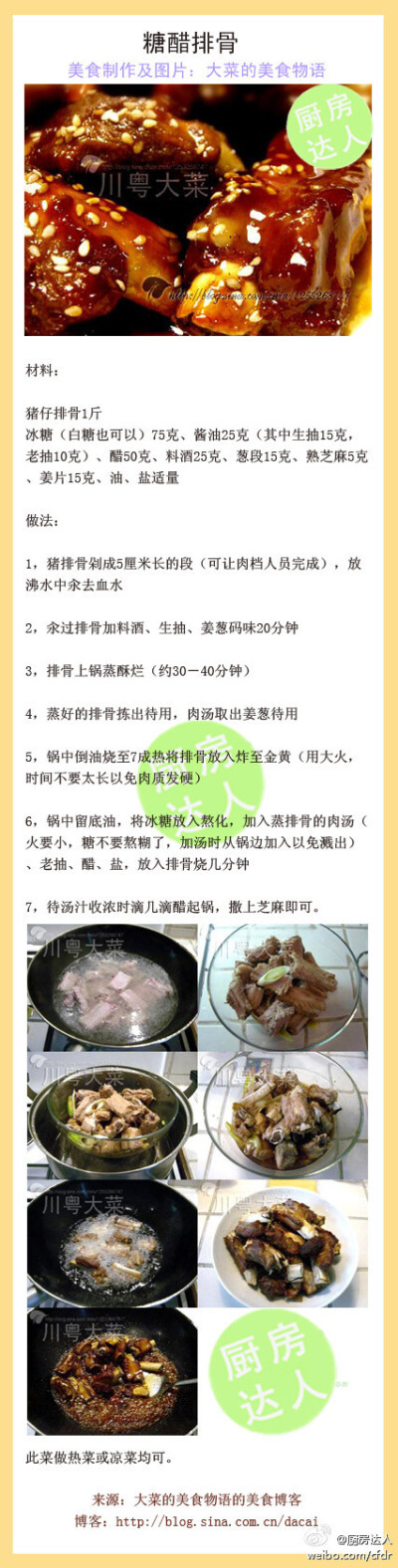 〖糖醋排骨完全教程〗详细的配料，图文并茂的教程，让你一次学会！