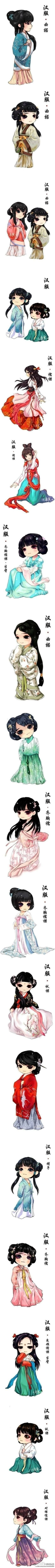 【古代最流行18种汉服集合】“汉服”不是指“汉朝服饰”，而是指“汉民族的民族服饰”。汉朝服饰时期只是汉服历史的一个阶段。 汉服的主要特点是“宽袍大袖、隐扣系带、交领右衽”，给人洒脱飘逸的印象。这些特点都明显有别于其他民族的服饰。不要迷恋和服，韩服了。。看看我们古代汉服，太美了！！