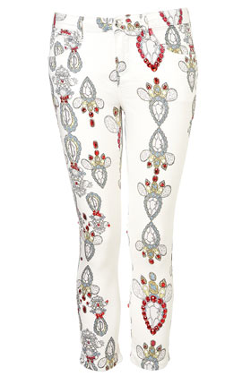 MOTO Gem Jubilee Jewel Print Crop Jeans