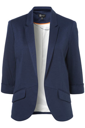 Ponte Rolled Sleeve Blazer