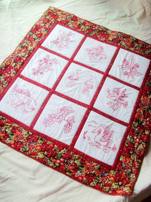 Nature's Beauty in Redwork