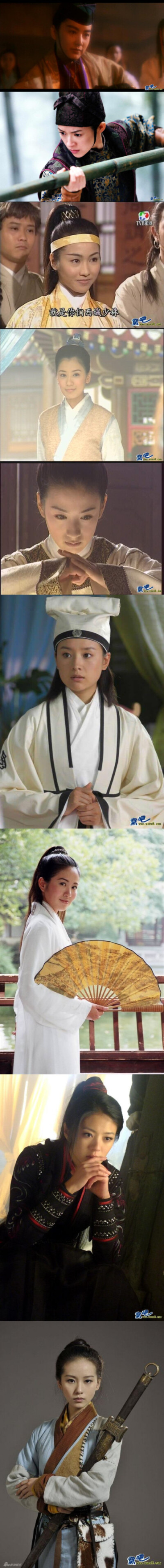 那些女扮男装的女子、依旧潇洒倜傥~女扮男装的鼻祖应该就是林青霞的东方不败了吧~各版赵敏都很好看撒，很萌叶璇的海棠啊，最后一张诗诗的嘉仪~