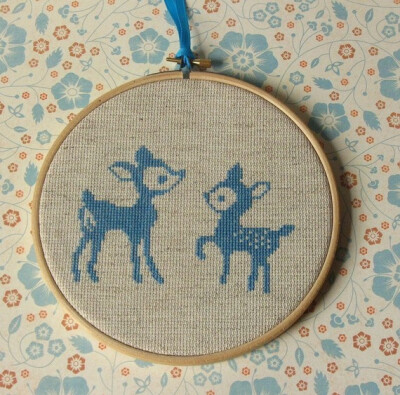 小鹿和母鹿算十字绣套件