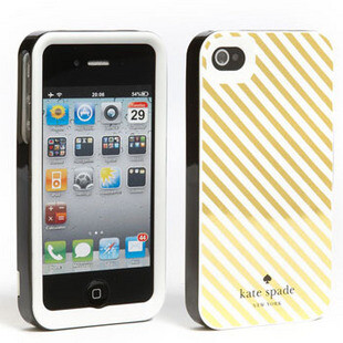 Kate Spade iphone 4/4s 金色斜纹手机