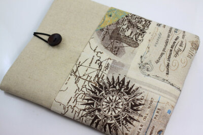 iPad Case, iPad Sleeve, iPad Cover, PADDED, with pockets for iPhone - Vintage Map