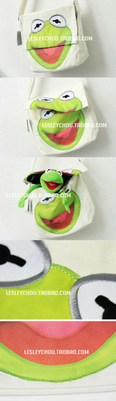 美国代购 Kermit The Muppets 帆布挎包（现货包邮）