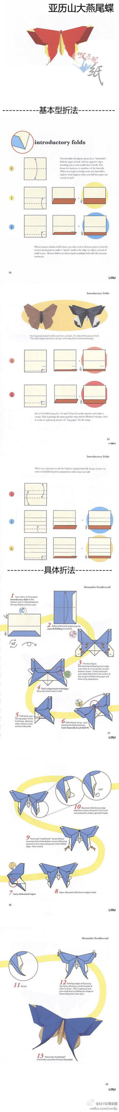 亚历山大燕尾蝶折纸教程